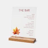 Sophisticated Red Serif Bar Menu Sign Acryl Bord (Hoek)