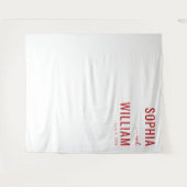 Sophisticated Red Typographic Names Wandkleed (Voorkant (horizontaal))