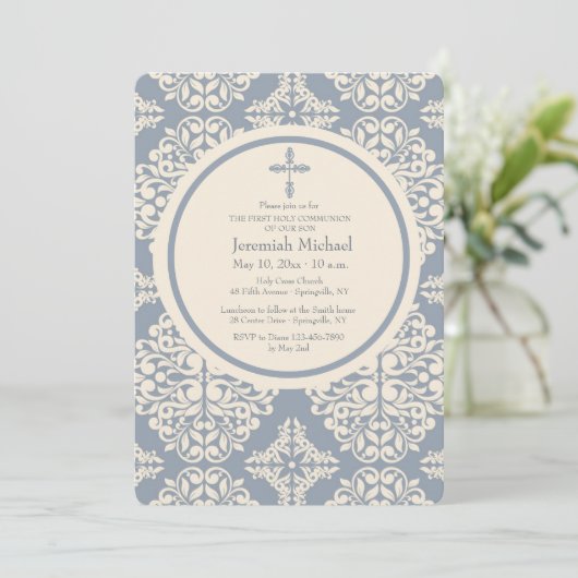 Sophisticated Religious Invitation Kaart (Staand voorkant)