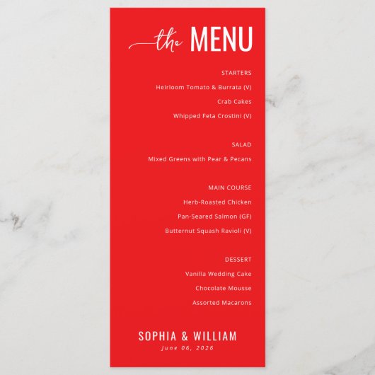 Sophisticated Rode Menu Sjabloon (Voorkant)
