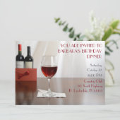 Sophisticated Rode wijn verjaardagsfeestje Kaart (Staand voorkant)