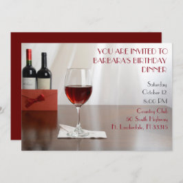 Sophisticated Rode wijn verjaardagsfeestje Kaart