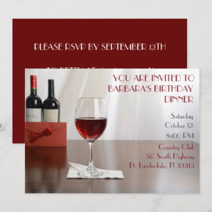 Sophisticated Rode wijn verjaardagsfeestje Kaart