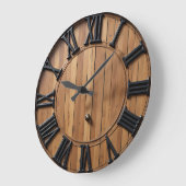 Sophisticated Roman Numeral Rustic Plank Grote Klok (Hoek)