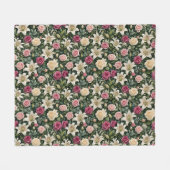 Sophisticated Roos Lelie Groene Boeket Fleece Deken (Voorkant (Horizontaal))