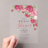 Sophisticated Rose Bridal Shower Acryl Uitnodigingen (Insitu (Draagbaar))