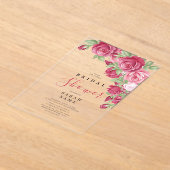 Sophisticated Rose Bridal Shower Acryl Uitnodigingen (Laagn)