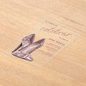 Sophisticated Rose Gold Spanish Feminine Birthday  Acryl Uitnodigingen (Laagn)