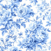 Sophisticated Royal Blue Toile Roses Guest Book Gastenboek