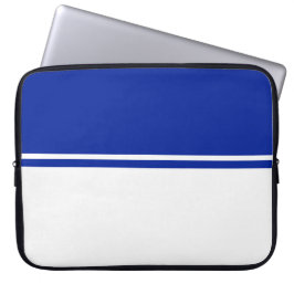 Sophisticated Royal Navy blauw wit kleurenblok Laptop Sleeve