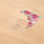 Sophisticated Roze Bruidsfeest Acryl Uitnodigingen (Laagn)