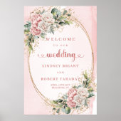 Sophisticated Roze Goud Stof Roze Welkom Poster (Voorkant)