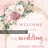 Sophisticated Roze Goud Stof Roze Welkom Poster