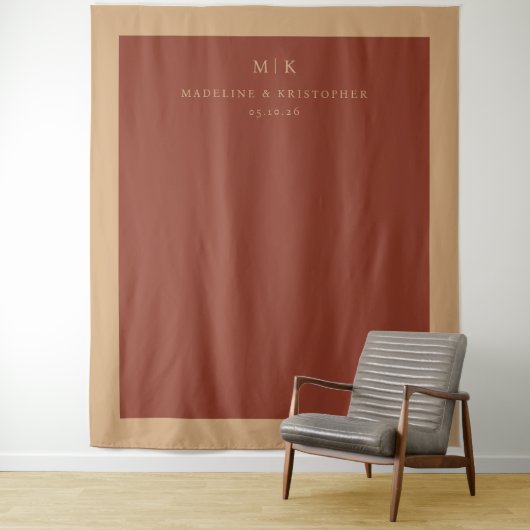 Sophisticated Rust Minimalist Typographic Wandkleed (In situ)