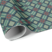 Sophisticated Sage Green and Navy Geometric Plaid Cadeaupapier (Rol Hoek)