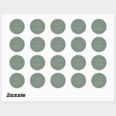 Sophisticated Sage Minimalist Typographic Ronde Sticker (Vel)