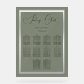 Sophisticated Sage & Zilveren bruiloft Acryl Bord (Voorkant)