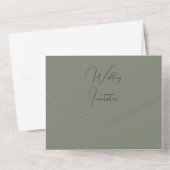 Sophisticated Sage & Zilveren bruiloft All In One Uitnodiging (Achterkant)