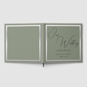 Sophisticated Sage & Zilveren bruiloft Gastenboek (Volledig)