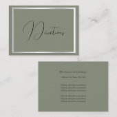 Sophisticated Sage & Zilveren bruiloft Informatiekaartje (Voorkant / Achterkant)