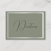 Sophisticated Sage & Zilveren bruiloft Informatiekaartje (Voorkant)
