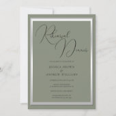 Sophisticated Sage Zilveren bruiloft repetitie din Kaart (Voorkant)