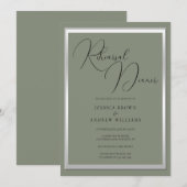 Sophisticated Sage Zilveren bruiloft repetitie din Kaart (Voorkant / Achterkant)