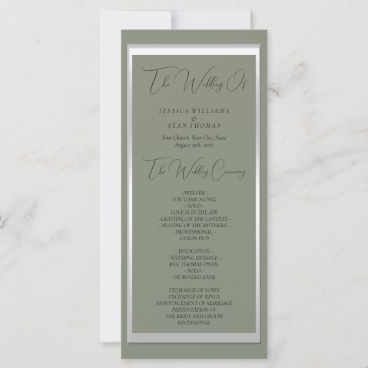 Sophisticated Sage & Zilveren Trouwprogramma (Voorkant)