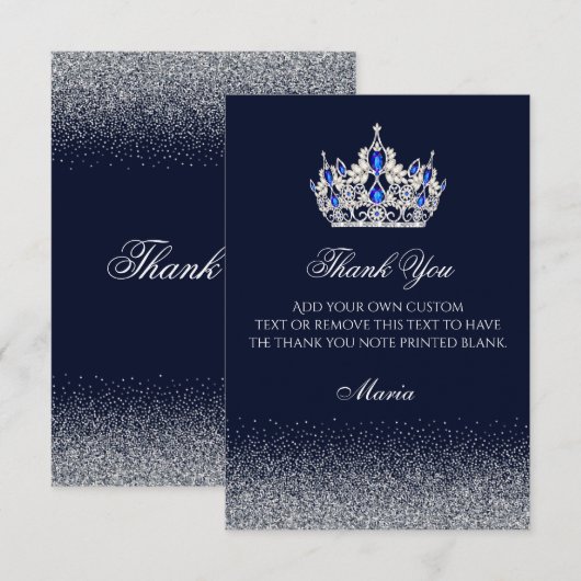 Sophisticated Sapphire Thank You Cards Bedankkaart (Voorkant / Achterkant)