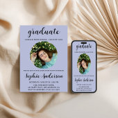 Sophisticated Script Graduation Party with Photo Kaart