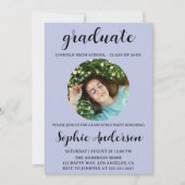 Sophisticated Script Graduation Party with Photo Kaart (Voorkant)