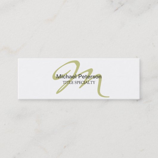 Sophisticated Script Monogram Skinny Visitekaartje (Voorkant)