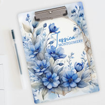 Sophisticated  Serene Blue Blossoms