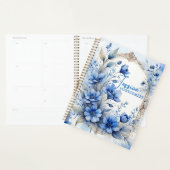 Sophisticated  Serene Blue Blossoms Planner (Display)