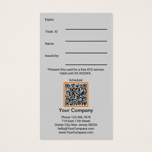 Sophisticated Service Zakelijke Cadeaubon Kaart (Achterkant)