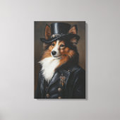 Sophisticated Shetland Sheepdog | Sheltie Canvas Afdruk (Voorkant)