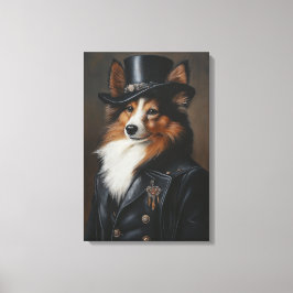 Sophisticated Shetland Sheepdog | Sheltie Canvas Afdruk