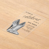 Sophisticated Silver Spanish Feminine Birthday Acryl Uitnodigingen (Laagn)