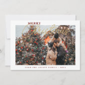 Sophisticated Simple Classic Calligraphy Photo Feestdagenkaart (Voorkant)