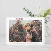 Sophisticated Simple Classic Calligraphy Photo Feestdagenkaart (Staand voorkant)