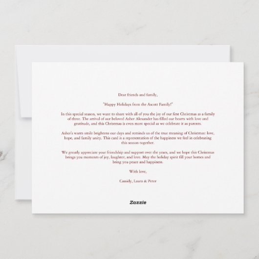 Sophisticated Simple Classic Calligraphy Photo Feestdagenkaart (Achterkant)