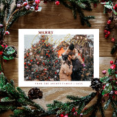 Sophisticated Simple Classic Calligraphy Photo Feestdagenkaart