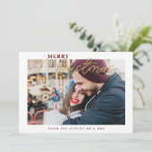  Sophisticated Simple Classic Calligraphy Photo  Save The Date (Staand voorkant)