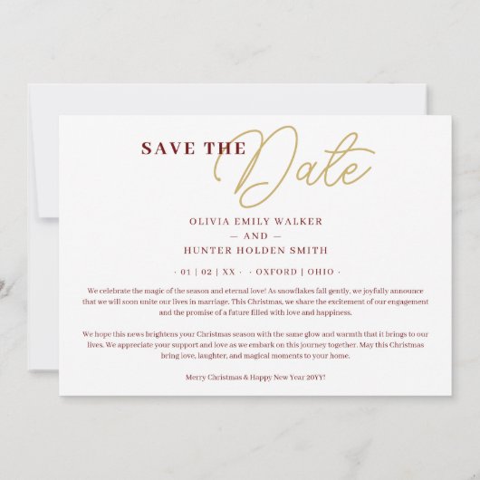 Sophisticated Simple Classic Calligraphy Photo  Save The Date (Achterkant)