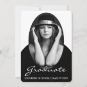 Sophisticated Simple Photo Afstuderen Invitation Kaart (Voorkant)