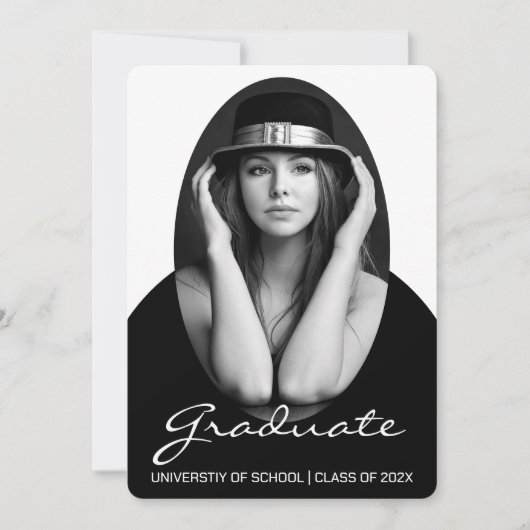 Sophisticated Simple Photo Afstuderen Invitation Kaart (Voorkant)