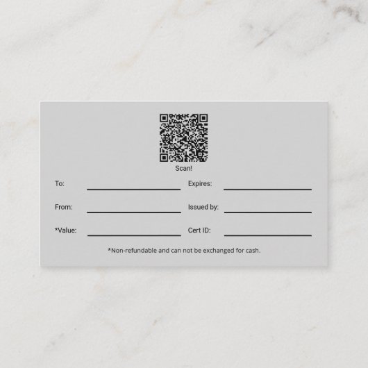 Sophisticated Small Business Cadeaubon Klantenkaartje (Achterkant)