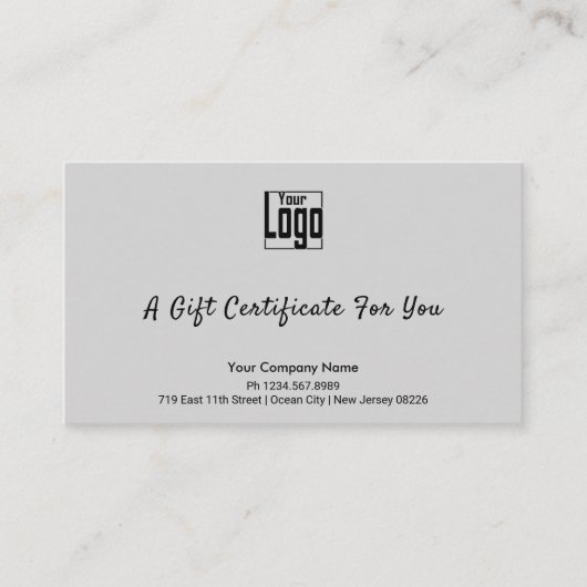 Sophisticated Small Business Cadeaubon Klantenkaartje (Voorkant)