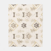 Sophisticated Soft Ivory & Gold Bones Pet Blanket Fleece Deken (Voorkant)