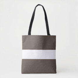 Sophisticated Sporty Wide Brown White Stripes Tote Bag